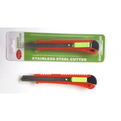 Нож канцелярский StainlessSteel Cutter 9mm метал. корп(80шт/уп)